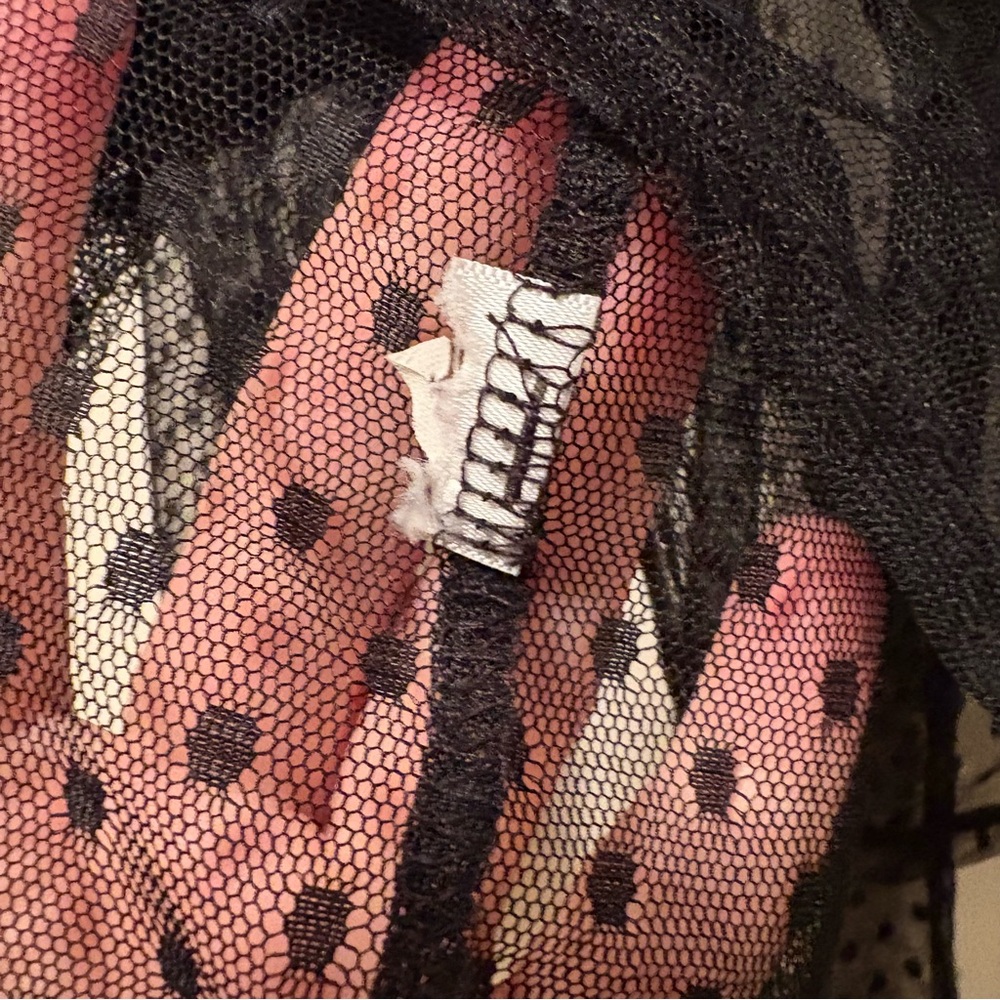 Sheer Black Polka Dot Blouse - Picture 4 of 4